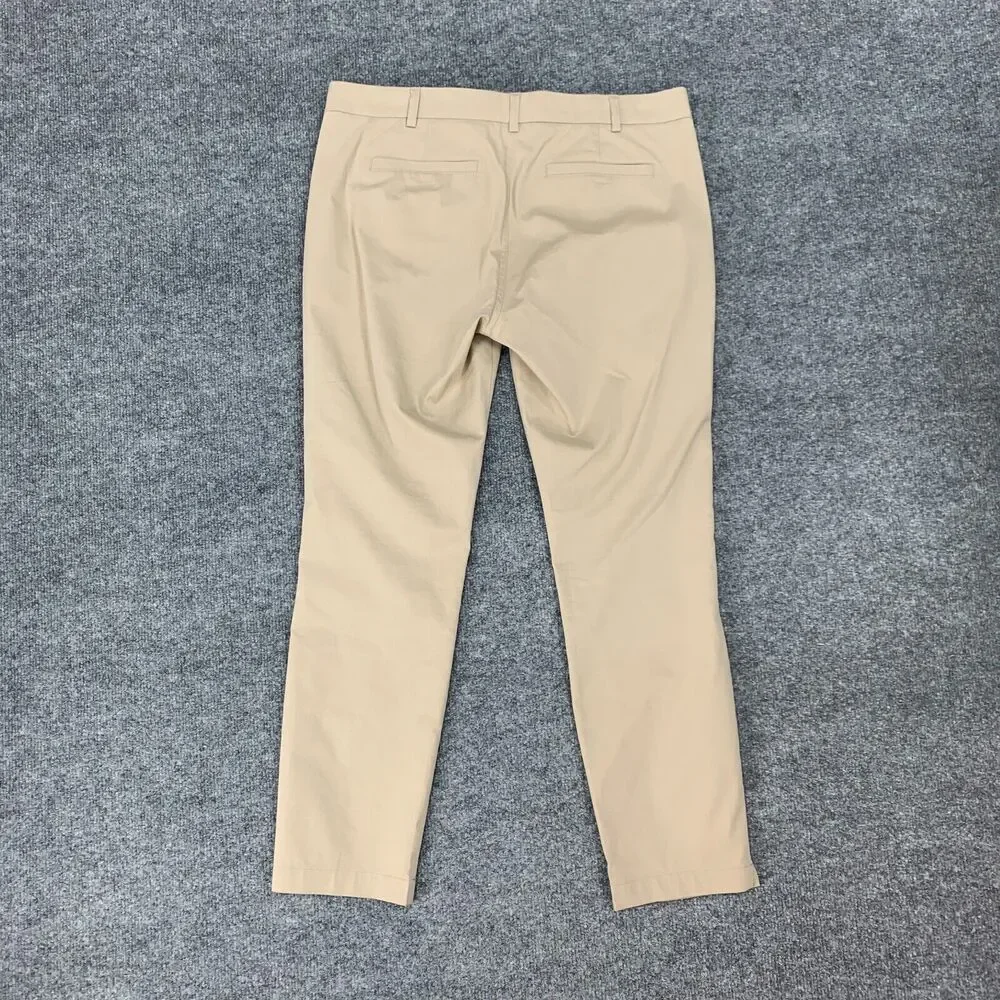 Joie Golda Pant Womens 4 Light Sand Welt Pockets Ankle Crop Zip Fly Straight Leg